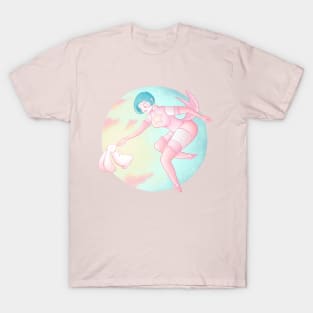 Magical Girl with her magical bunny - Cute girls T-Shirt